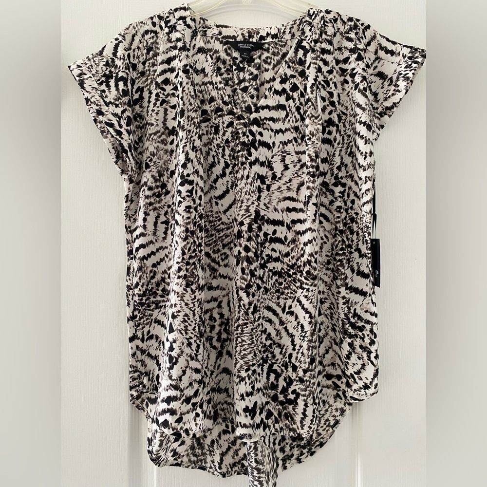 NWT Simply Vera Vera Wang V-Neck Popover Blouse Size M